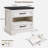 24" Farmhouse End Table With Charging Station, 2 Drawers Large Side Table With Open Shelf, Rustic Nightstand For Bedroom,Living Room-2107090286