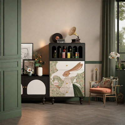 Armoire de rangement en bois de noyer avec tiroirs