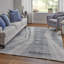 Brighton Hand Knotted Abstract Area Rug in Light Blue/Ivory-1964036601
