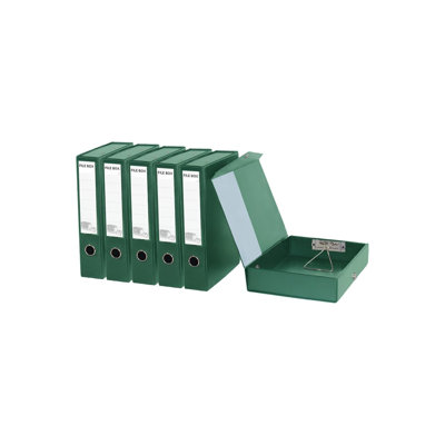 Box Files with Lock Spring, 6 Pack (Black) Plastic A4 Archive Box Folders