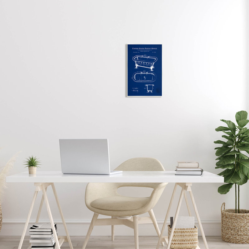 "Blue Bathaign", brevet d'art sur plaque par Karl Hronek, H 15 po x l 10 po x P 0,5 po