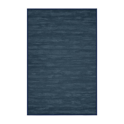 Machine Washable Solid Blue Area Rug