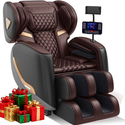 Corps entier amélioré Pavni, fauteuil inclinable Zero Gravity avec chaleur, 10 points fixes, Bluetooth, écran tactile, repose-pieds, Shiatsu Pavni pour les parents, les personnes âgées et un assemblage facile