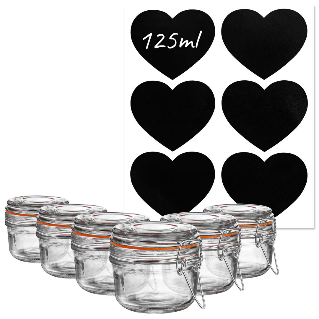 Argon Tableware - Glass Storage Jars with Heart Labels