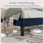 Modern Corduroy Upholstered Platform Bed Frame With Adjustable Headboard, Under Bed Storage, No Box Spring Required, Full Size,Queen Size,King Size,Multiple Colours-372373946-372373940