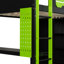 Lit mezzanine en bois vert moderne peu encombrant avec bureau et lumière RVB