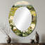 Farm pivoines dans la plaine de chèvre I - Miroir décoratif floral ovale sur métal-919317361