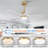 42 Inch Ceiling Fans with Lights and Remote Control, Wood Ceiling Fan for Patios Bedroom, Outdoor Gold Ceiling Fan with Lights, Noiseless DC Motor, Dimmable LED, 5 Solid Wood Blades-1132048162-1132048160