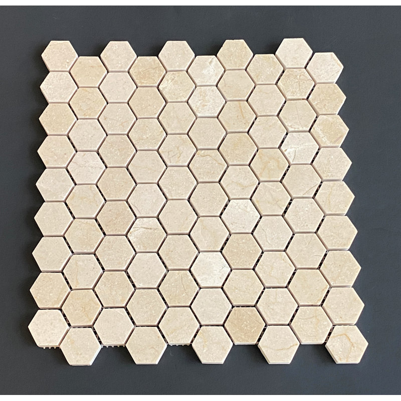 Carreau de mosaïque en marbre et mur de marbre 1,25 "x 1,25", Crema Marfil