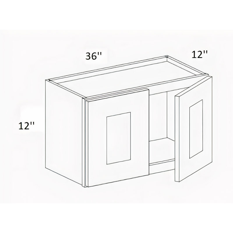 Armoire murale de cuisine prête à assembler blanche l 36 po x H 12 po / 18 po / 21 po x P 12 po, 12"