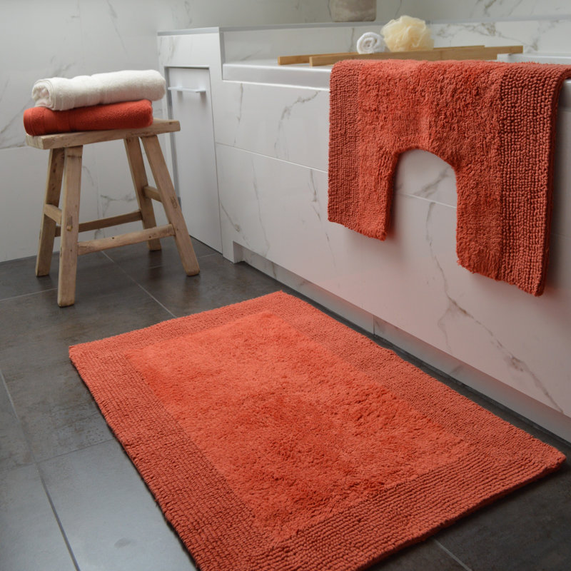 Ruthann Cotton Reversible Bath Mat, Terracotta