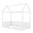 Twin Size Wood House Bed with Fence and Door, White-2107941735-2107941728