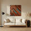 Art mural en métal brun, motif sud-ouest à motif de chevrons Navajo 220-991530174