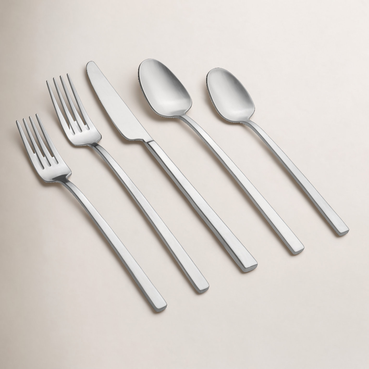 Loretta 20-Piece Stainless Steel Flatware Set, Silver Satin