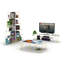 Meuble télé moderne avec 4 tablettes ouvertes-120853549