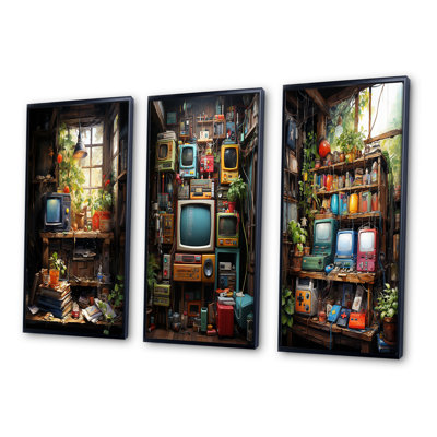 «Vintage Video Game Retro Reverie», 3 pièces sur toile