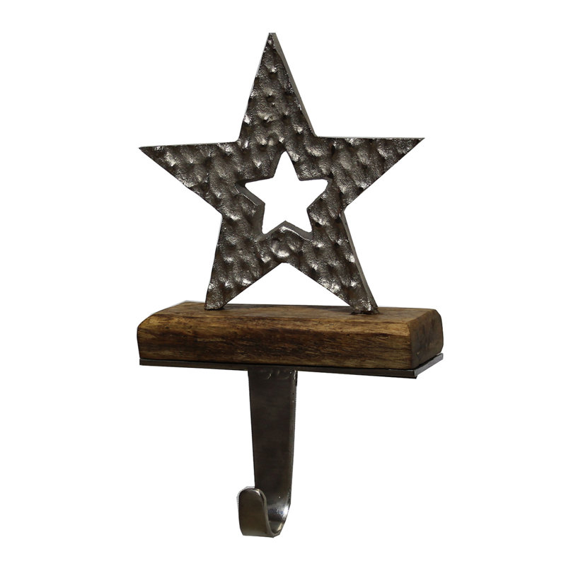 Porte-chaussette étoile - 6 po x 7 po - brun, argent