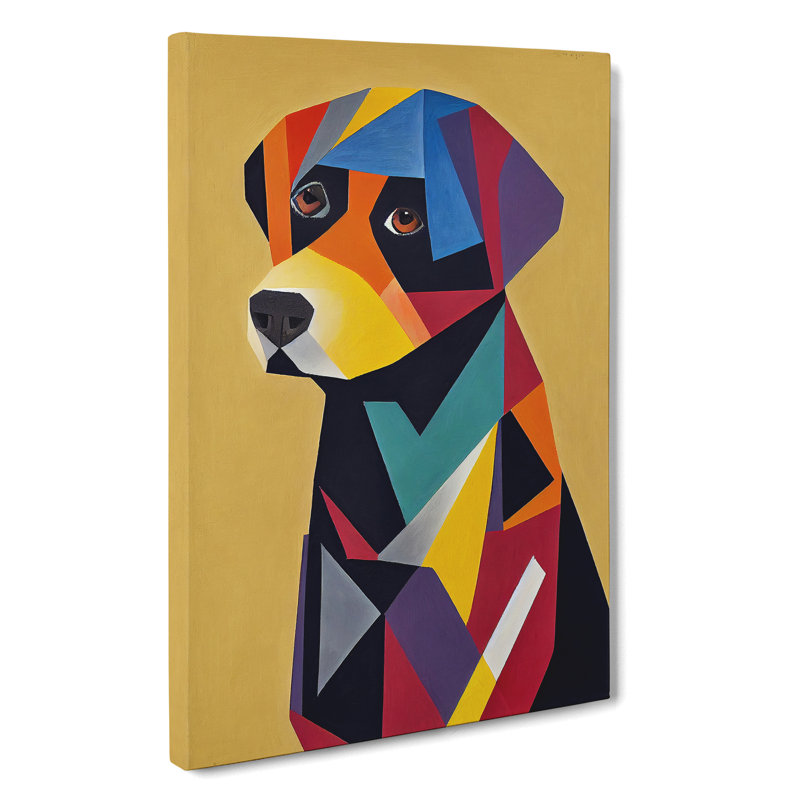 XC1022-1831X Dog Geometric No.3 Abstract - Wrapped Canvas Print, 50cm H x 35cm W x 3cm D