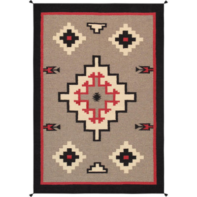 Tuscany Wool Oriental Area Rug in Mocha