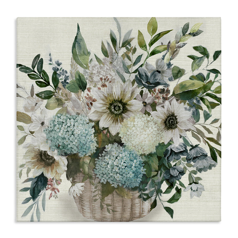  Art mural sur toile Country Basket of Flowers par Nan, H 24 po x l 24 po