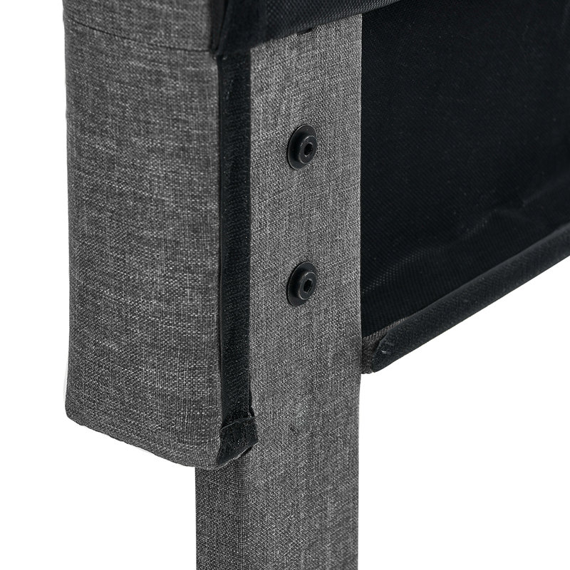 Upholstered Platform Bed, Queen, Dark Gray
