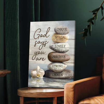 1 PC, art mural, affiches, art mural chrétien inspirant, God Says You Are Unique Special