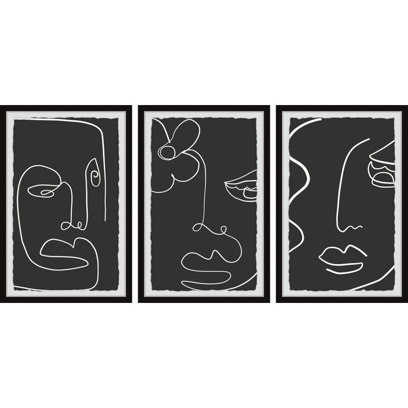 Baldoumas Future Beauties by Marmont Hill - 3 Piece Single Picture Frame Print Set, 45cm H x 38cm W x 3.81cm D