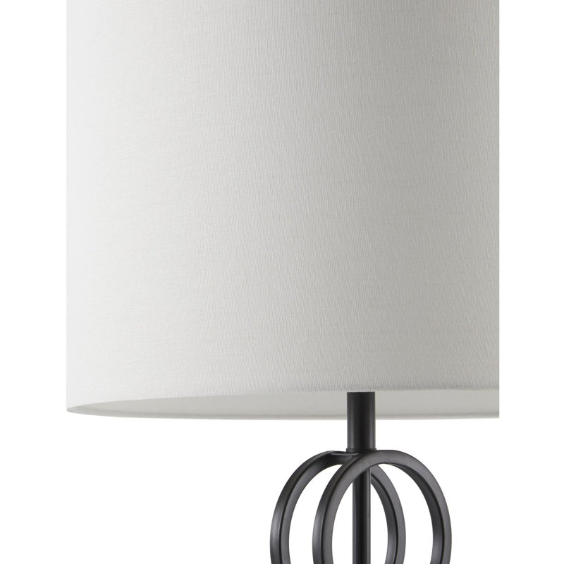 Lampe de table Parham, White, Noir/transparent