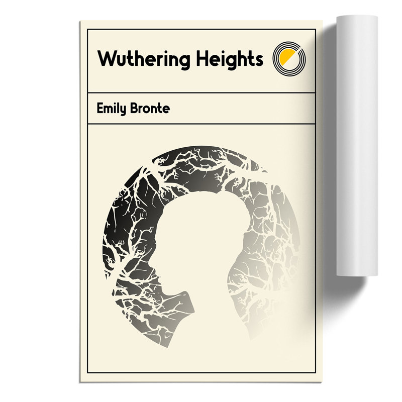 Book Cover Wuthering Heights Emily Bronte - Frameless Print, 84cm H x 59cm W x 0.1cm D