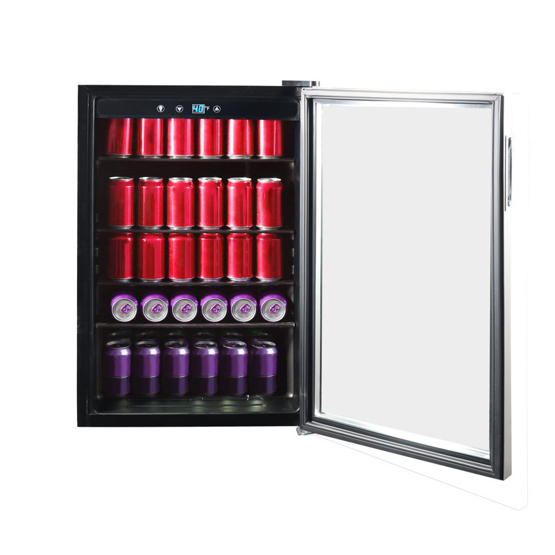 Frigidaire 126 Can Beverage Refrigerator, 4.4 Cu. ft. Glass Door Mini Fridge with Digital Temperature Controls