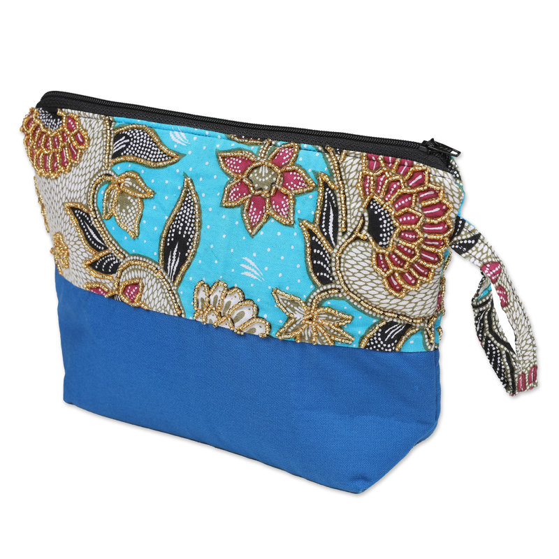 Trousse de toilette en coton brodée à la main Novica