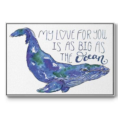 Whale Love II, reproduction d'art sur toile