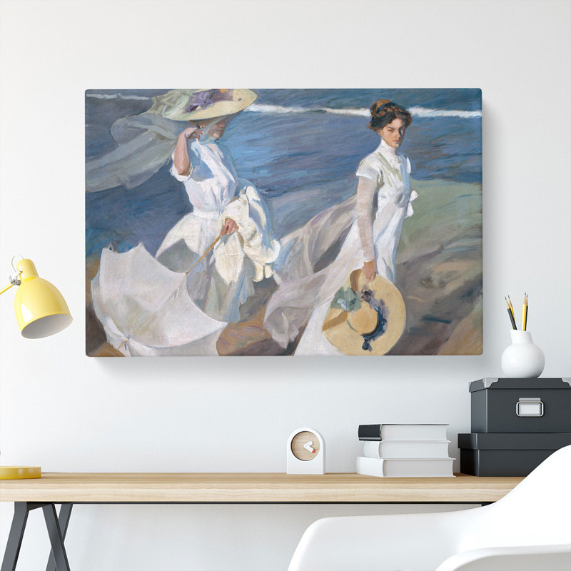 Women Walking on the Beach by Joaquin Sorolla Y Bastida - Wrapped Canvas, 40cm H x 60cm W x 3cm D