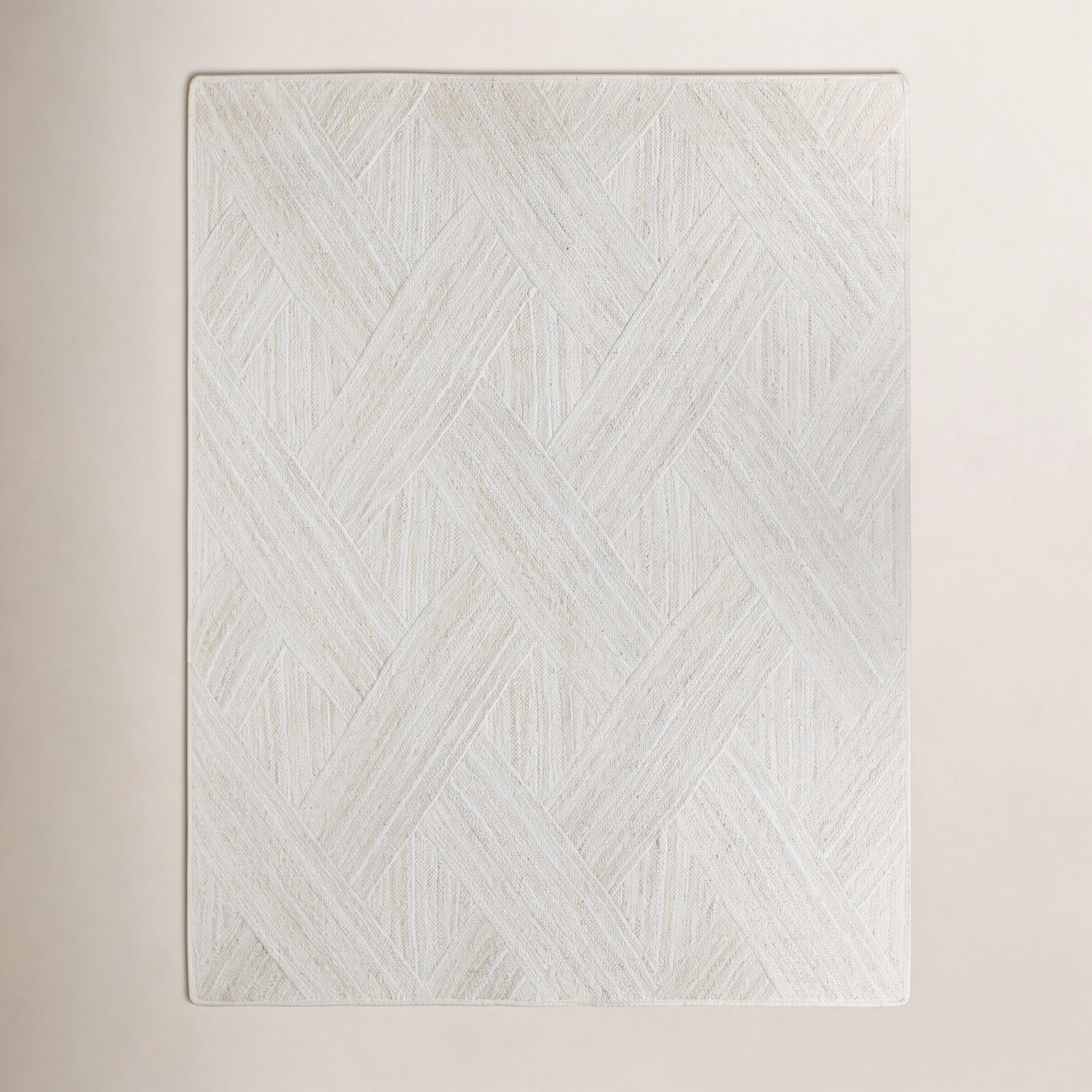 Lizbeth Cream Hand-Woven Geometric Jute Rug, Rectangle 8'10" x 11'9"