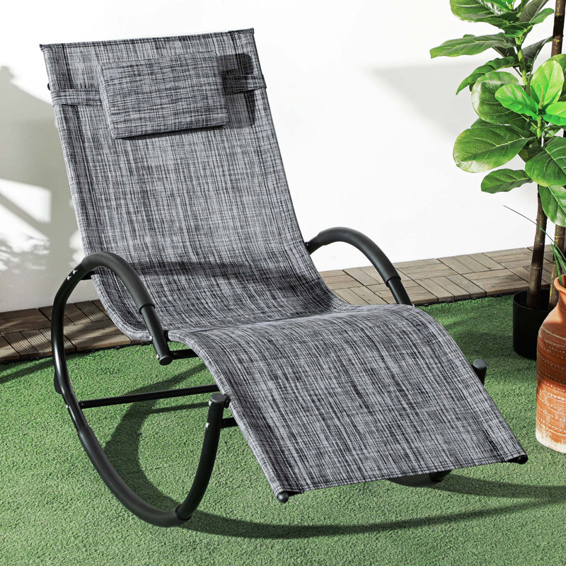 Chaise berçante d'extérieur, chaise longue de piscine pour bronzage, chaise berçante, coussin d'accoudoirs