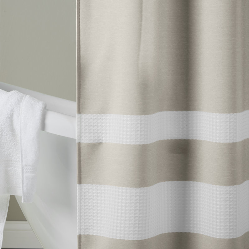 Spa Waffle Shower Curtain with 3M Treatment, Taupe, 78"H x 54"W