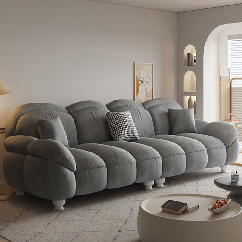 Canapé modulaire gris en polyester, H 34,65 po x l 86,61 po x P 37,4 po, Gris