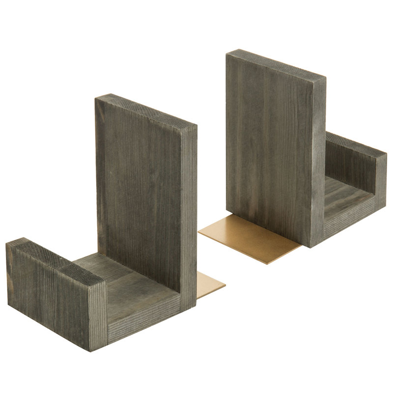 Wood Non-Skid Bookends