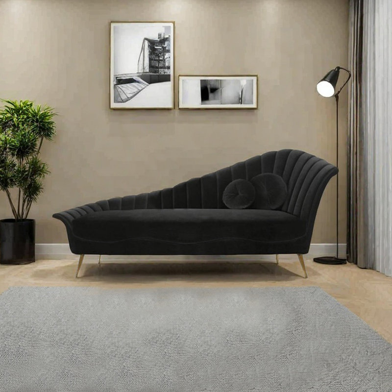 Fauteuil inclinable en bois massif et flanelle éponge, Orienté à droite, Noir, noir, noir, noir