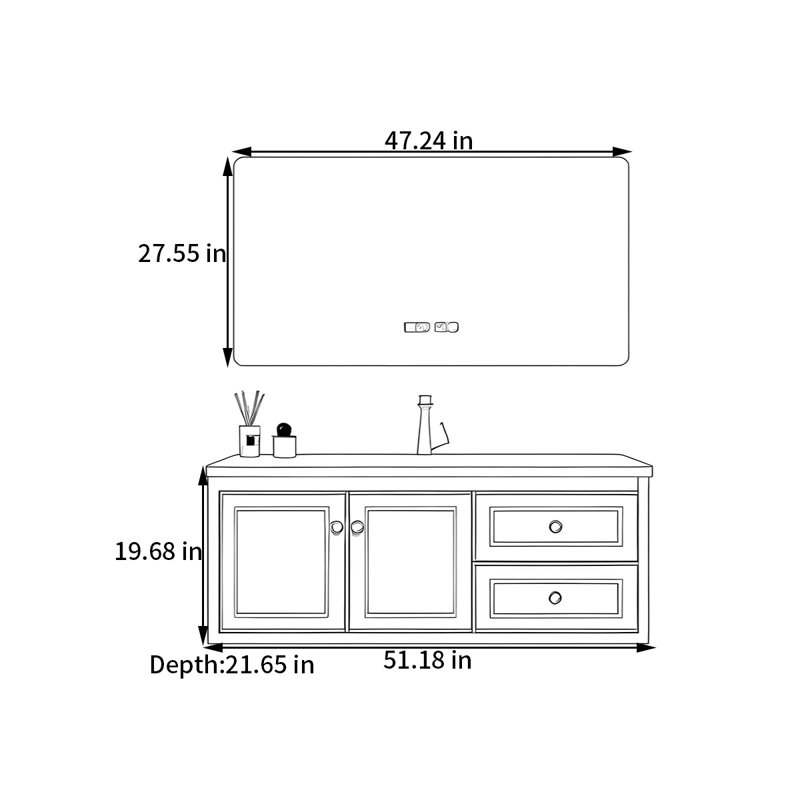 Agustin, 19.68" H x 51.18" W x 21.65" D