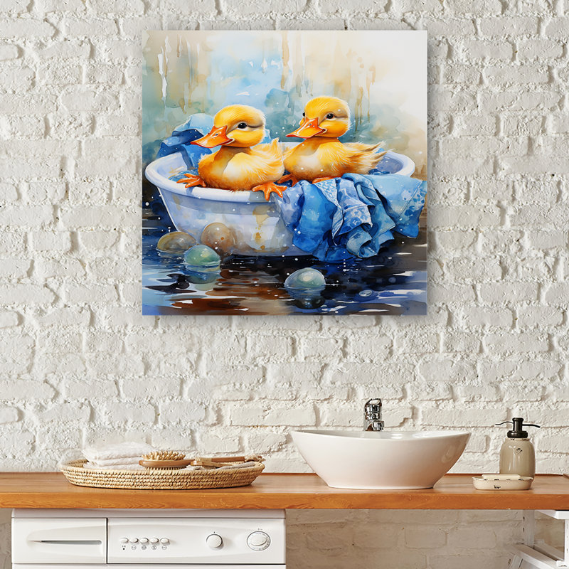 Laundry Dancing Duck Detergent 2 - Art mural, H 32 po x l 16 po x P 1 po