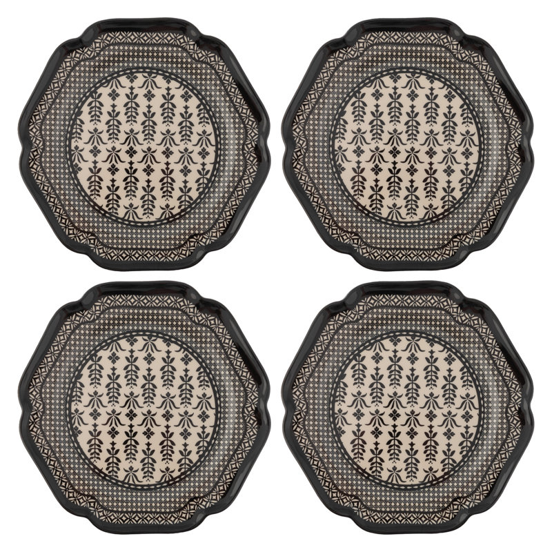 MELAMINE DINNER PLATES S/4  NIGHTINGALE (F24)