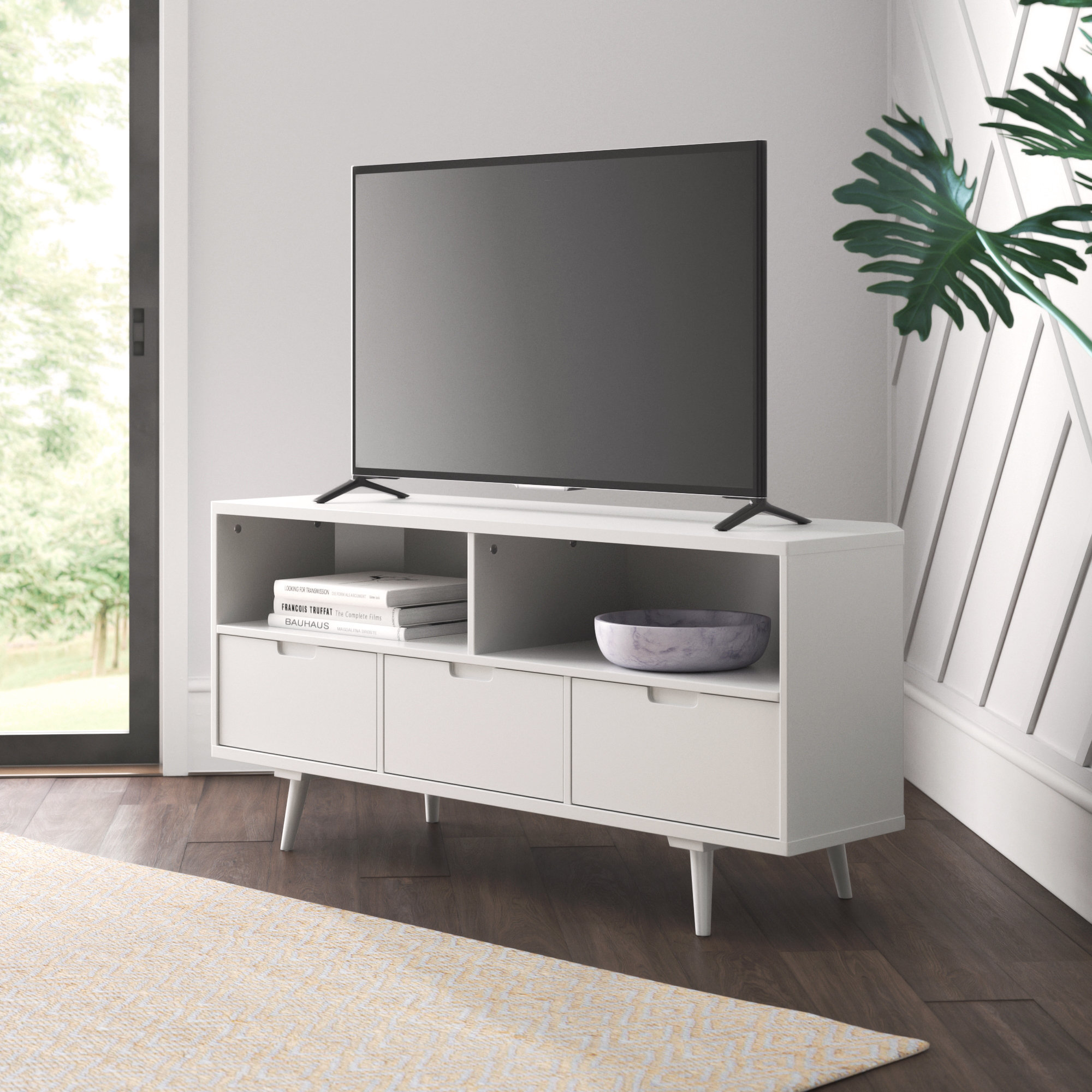 Grindle 52 Solid Wood 3 Drawer Corner TV Stand for TVs up to 58