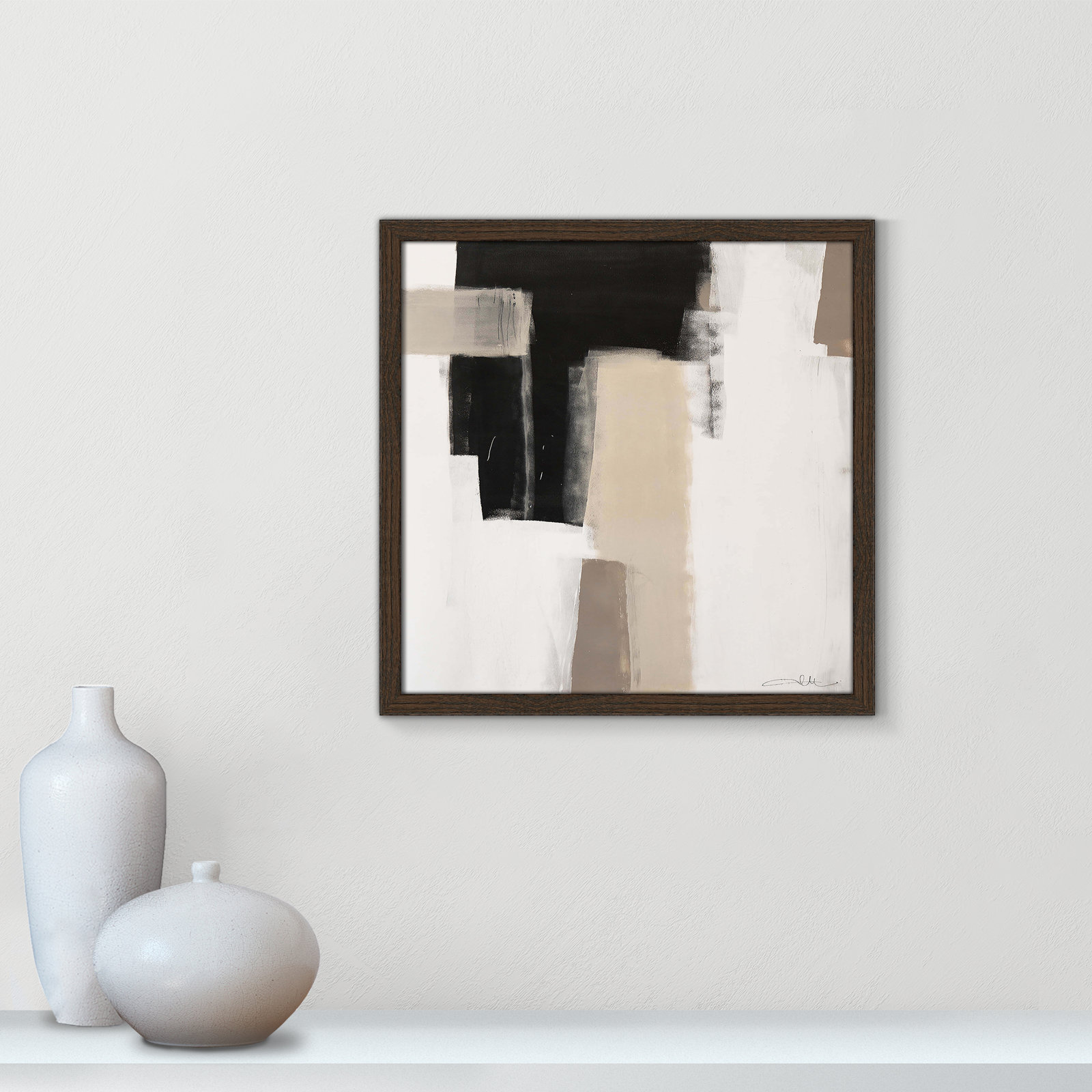 Earth Scapes I Print, 17" H x 17" W x 1.25" D, Walnut Slim Framed