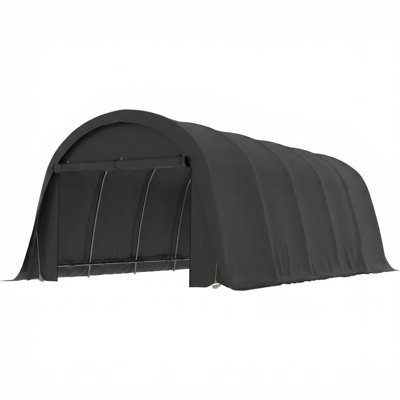 12X23.6 Ft Carport With Galvanized Steel Tubes And Large Zippered Door For Easy Car Party Use Canopy Upf50+ Protection Entry