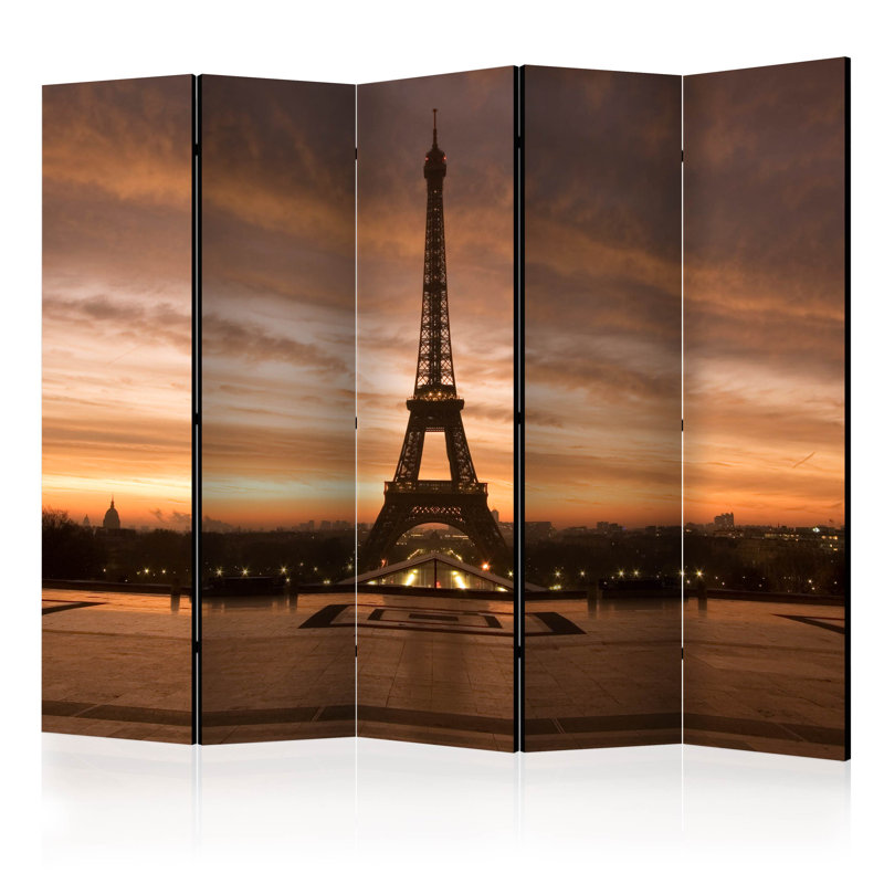 Glossie 225cm W x 172cm H 5 - Panel Solid Wood Folding Room Divider