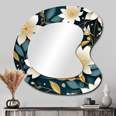 Grand miroir mural blanc traditionnel zen