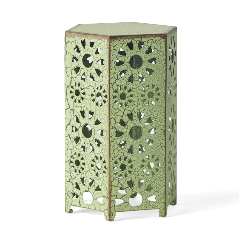 Side Table With Sunburst Cut Out Design