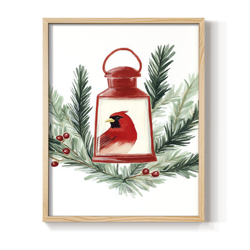 «Christmas Holiday», art encadré CECLxxIV - bois massif, Naturel, H 21 po x l 17 po