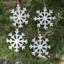 White Snowflakes Wood Ornaments